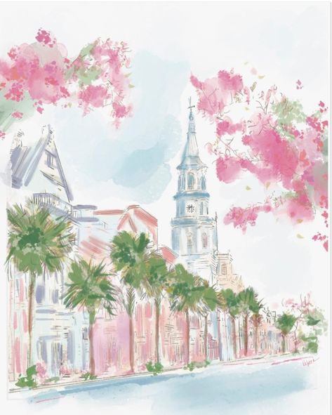 Keep a piece of Charleston with you always! Hang this piece anywhere around your own home or present it as a heartfelt housewarming gift to a new South Carolinian or your favorite travel companion! Perfect as a stand-alone piece or sprinkle in more prints from my Charleston collection with your own photos to create a memory-filled gallery wall! Whimsical Portraits, Charleston Art, Office Details, Female Owned Business, Note Card, New Wall, Fall Foliage, White Envelopes, Housewarming Gift