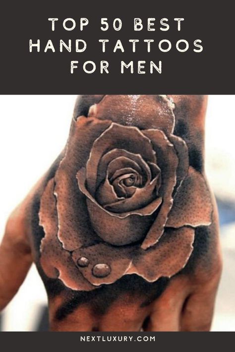 Tattoos On Hands For Men, Black Man Hand Tattoo, Black Male Hand Tattoos, Hand And Wrist Tattoos For Guys, Hands Tattoo Men, Men S Hand Tattoo, Realism Hand Tattoo, Whole Hand Tattoos, Men’s Hand Tattoo