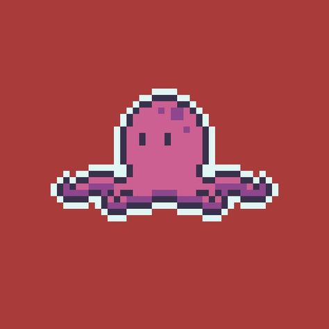 Octopus #pixelart The Dolphins, House Games, Ocean Fish, Water Animals, Pixel Art Games, Game Concept Art, Game Concept, House On A Hill, Tapestry Crochet