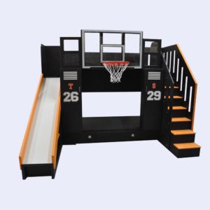 Backboards For Beds, Basketball Bedroom, Basketball Room, Bunk Bed With Slide, Indoor Basketball, Bunk Beds With Stairs, Rooms Decor, Bunk Bed Designs, Space Bedding