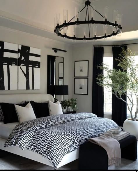 House Of Valentina, Black And White Bedroom, Girl Apartment Decor, Bedroom 2024, Black Bedroom Decor, House Flip, Stylish Bedroom Design, Zen Bedroom, Pinterest Room Decor