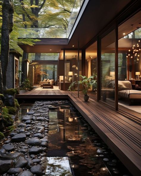 Zen House, Japanese Style House, Minimalism Lifestyle, Casa Country, Zen Style, House In Nature, Design Exterior, Forest House, Dream House Interior