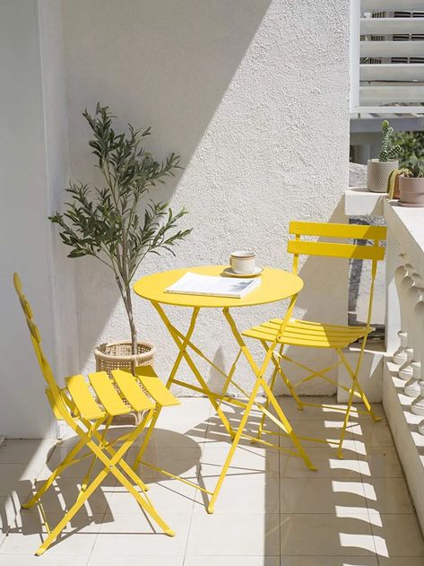 15 Bistro Sets That Make the Most of Small Spaces | Architectural Digest Bistro Patio Set, 3 Piece Patio Set, Backyard Lawn, Bistro Table Outdoor, Porch Balcony, Patio Bar Set, Outdoor Tables And Chairs, Outdoor Bistro Set, Outdoor Patio Furniture Sets