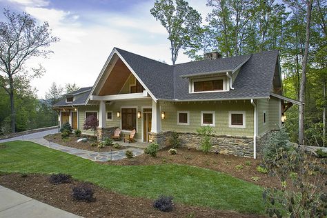 siding+and+rock+houses | Recent Photos The Commons Getty Collection Galleries World Map App ... Green Exterior Paints, Green Siding, Ranch House Exterior, Exterior House Color, Craftsman Exterior, Exterior Paint Color, Craftsman Style Home, House Color Schemes, Craftsman Style Homes