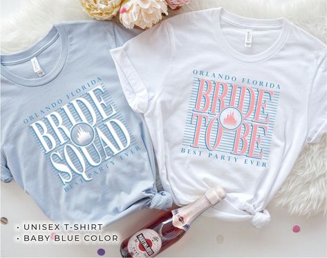 Disney Bachelorette Shirts, Disney Bachelorette Party Shirts, Bride Squad Shirts, Disney Bachelorette, Disney Bride, Womens Graphic Tees, Bride Shirt, Custom Made Shirts, Bridal Party Shirts