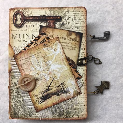 Bountiful Heirlooms: Steampunk Junk Journal Steampunk Journal Pages, Steampunk Journal, Steampunk Junk Journal, Diy Paper Bag Book, Journal Lists, Simple Collage, Punk Pins, French Ephemera, Mixed Media Supplies