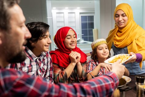 Muslim family gathering for Iftar after sunset in Ramadan Eid Celebration Ideas, End Of Ramadan, Eid Mubarak Quotes, Eid Celebration, Muslim Holidays, Ramadan 2022, Eid Mubarak Wishes, Makkah Madina, Prayer Service