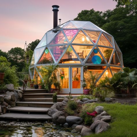 Geodesic Dome Interior Design, Eco Dome Houses, Geodesic Dome Homes Interiors, Architecture Career, Cheap Tiny House, Monolithic Dome Homes, Quonset Homes, Bubble House, Dome Structure