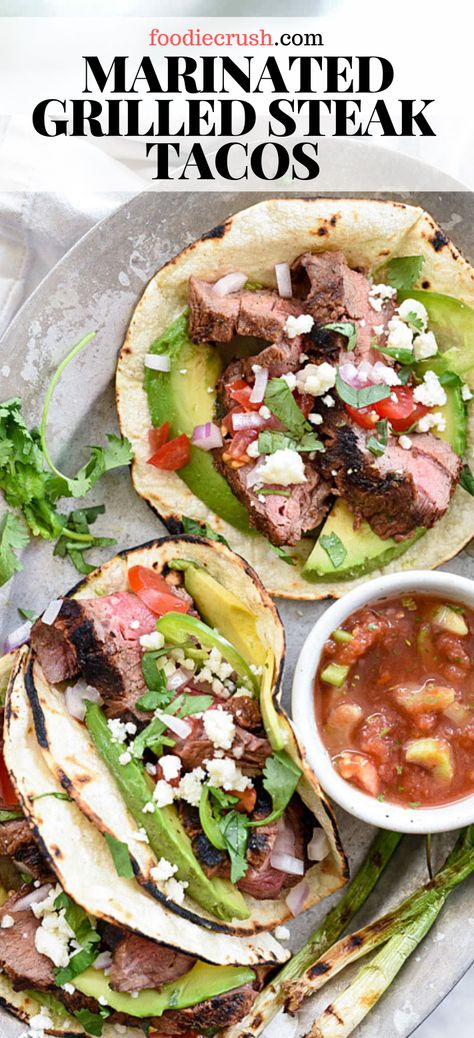 Mexican Barbecue Recipes, Flat Iron Steak Tacos Recipes, Grilled Steak Tacos Recipes, Filet Mignon Tacos, Flat Meat Recipes, Flat Iron Recipes, Sirloin Steak Tacos Recipes, Flat Iron Steak Tacos, Flat Meat Recipes Dinners