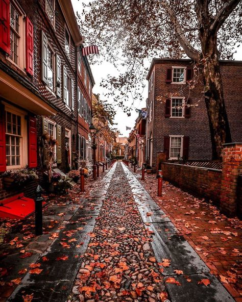 Visit Philly on Instagram: “Old City vibes—a beautiful walk through the past. 🍁❤️ #visitphilly #philly #philadelphia [📸: @ryan.mohl]⁣ .⁣⁣ .⁣ .⁣⁣ .⁣⁣ #instatravel…” Philadelphia Street, Philadelphia City Hall, Historic Philadelphia, Visit Philly, Fall City, Country Photography, Don't Waste Your Time, City Vibes, Good Memories