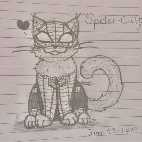 Spiderman Drawing Y2k, Spiderman Cat Drawing, Spidercat Drawing, Spider Cat Drawing, Spiderman Doodle Art, Cute Spiderman Drawing, Peter Parker Drawing, Doodles Spiderman, Spiderman Art Drawing