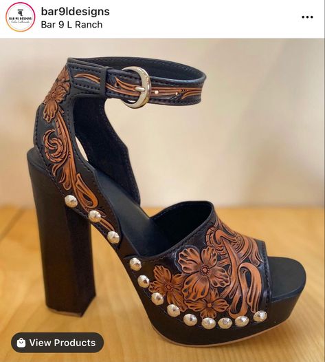 Western Shoes, Hand Tooled Leather, Shoe Closet, Handcrafted Wood, Tooled Leather, Country Outfits, Dream Shoes, Shoe Obsession, Cowgirl Boots