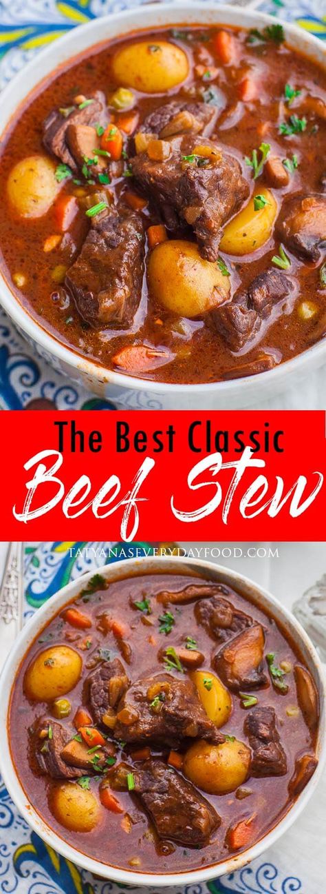 Beef Stew Video, Best Ever Beef Stew, Best Beef Stew Recipe, Beef And Potato Stew, Classic Beef Stew, Cooking Tricks, Hearty Beef Stew, Meat Lasagna, Beef Stew Crockpot