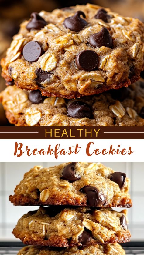 Healthy Breakfast Cookies Banana Oat Breakfast Cookies, Breakfast Cookies Healthy Oatmeal, Breakfast Cookies For Kids, Healthy Sweet Breakfast Ideas, Breakfast Cookies Healthy Protein, Easy Breakfast Cookies, Breakfast Oatmeal Cookies, Healthy Cookies Recipes, Morning Cookies