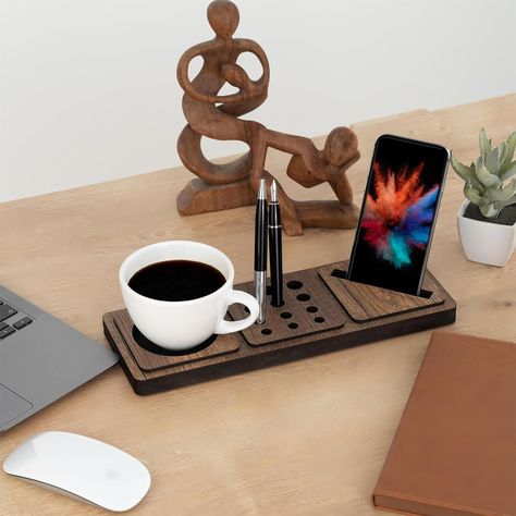 Office Desk Setup, Phone Dock, Office Desk Storage, Desk Organiser, Desktop Stand, Desk Tidy, Desk Supplies, Holder Phone, Laptop Table