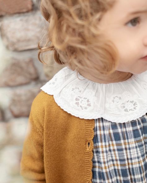 Tartine et Chocolat (@tartine.et.chocolat) • Instagram photos and videos Plaid Baby, Turquoise Dress, Holiday Pajamas, Ruffled Collar, Sleeveless Jacket, Prince Of Wales, Lace Collar, Mother Of Pearl Buttons, Shoes Booties