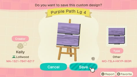 Acnh Purple Path Designs, Acnh Purple Path Codes, Animal Crossing Purple Design, Animal Crossing Purple Path, Purple Acnh Island, Purple Acnh Codes, Acnh Purple Design Codes, Acnh Lavender, Acnh Purple