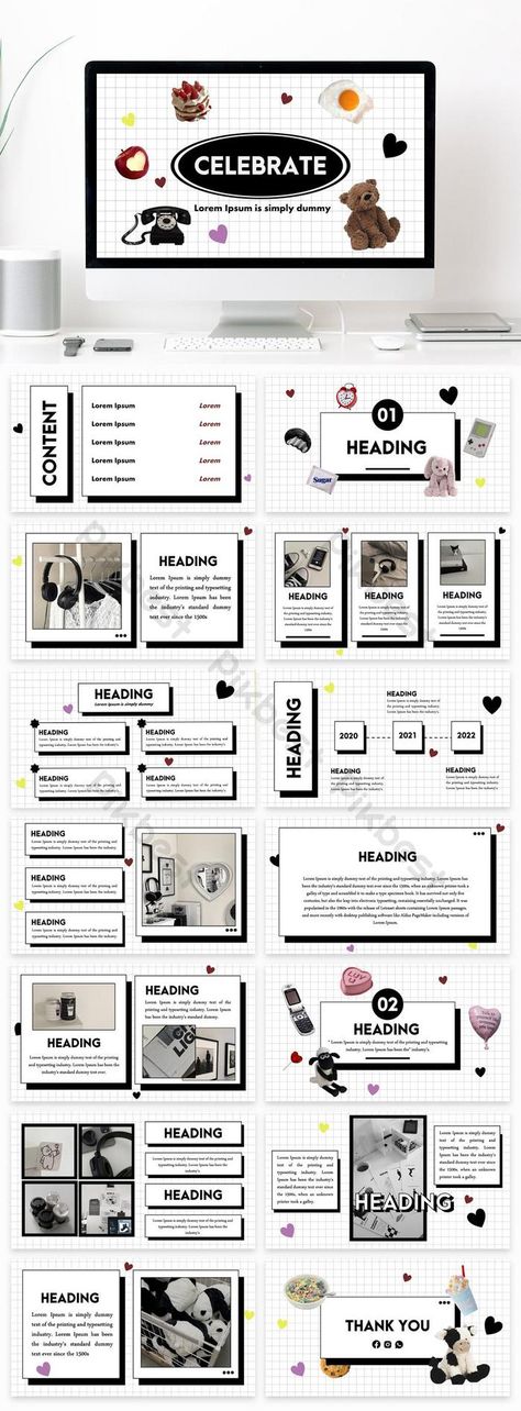 Black And White Powerpoint, Free Powerpoint Templates Download, Cute Powerpoint Templates, Free Ppt Template, Presentation Slides Design, Keyword Elements Canva, Powerpoint Slide Designs, Presentation Design Layout, Powerpoint Free