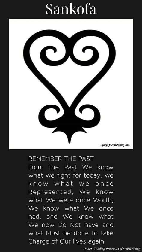 💓 Sankofa - Asante Adinkra symbol meaning... “it is not taboo to go back and fetch what you forgot”. “Sankofa” teaches us that we must go back to our roots in order to move forward. Unique Symbols And Meanings, African Symbol Tattoo Woman, Yoruba Symbols And Meanings, Sankofa Bird Tattoo, Nigerian Symbols And Meanings, Andrika Symbol, Adinkra Tattoos For Women, African Spirituality Tattoo, Adinkra Symbols Meaning