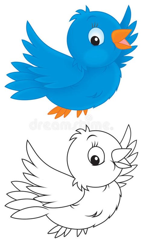 Blue bird. Little blue bird flying, color and black-and-white outline illustrati #Sponsored , #paid, #Sponsored, #blue, #Blue, #outline, #flying Cartoon Bird Drawing, Blue Bird Flying, Flying Bird Drawing, Bird Drawing For Kids, Cute Coloring Pages For Kids, Bird Outline, Fly Drawing, Hand Art Kids, Free Kids Coloring Pages