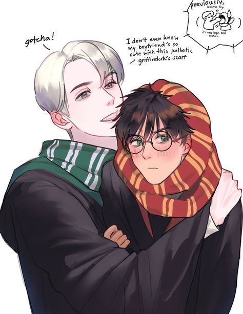 Drarry Cute, Cute Fanart, Drarry Fanart, Funny Harry Potter Jokes, Harry Draco, Gay Harry Potter, Harry Potter Pin, Images Harry Potter, Harry Potter Comics