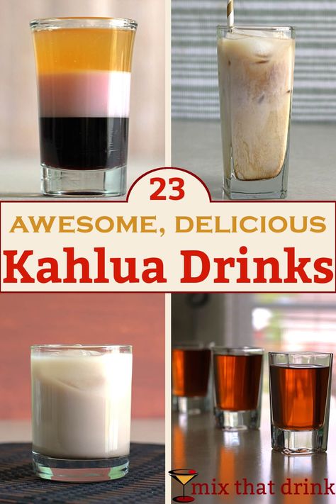 There's nothing else quite like the sweet coffee flavor of Kahlua. This collection of Kahlua drinks shows off the range and versatility of this delicious liqueur. We've got frozen drinks,  shots, doubles and more. Kahlua Drinks, Kahlua Recipes, Types Of Drinks, Buffet Party, Liquor Drinks, Sweet Coffee, Keto Drink, Alcohol Drinks, Frozen Drinks