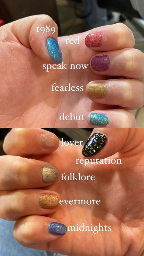 Taylor swift Eras tour nails #nails #taylorswift #eras Taylor Swift Eras Nails, Eras Nails, Bolo Taylor Swift, Eras Tour Nails, Taylor Swift Makeup, Taylor Swift Nails, Concert Nails, About Taylor Swift, Taylor Swift Tour Outfits