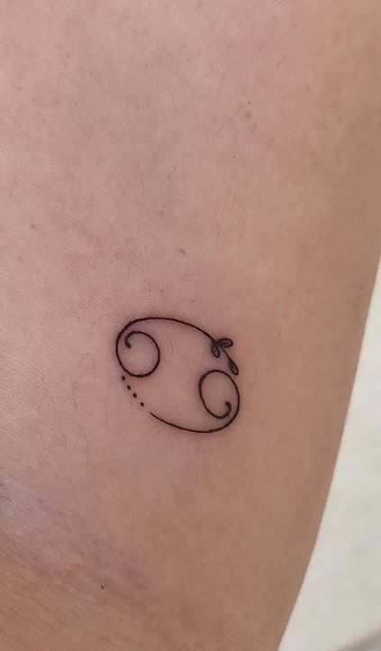 Cancerian Tiny Tattoo, Tattoos For Cancerian Women, Cancerian Woman Tattoo, Cancerian Tattoo Zodiac Signs, Small Cancerian Tattoos, Cancerian Aesthetic Tattoo, Cancerian Tattoo For Women Minimalist, Cancerian Tattoo For Women, Cancerian Tattoo