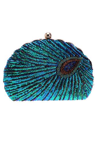 Sequin Jewelry, Sequin Clutch, Material Textures, Peacock Green, Feather Design, Peacock Feathers, Yoga Shorts, Peacock Feather, Cargo Jeans