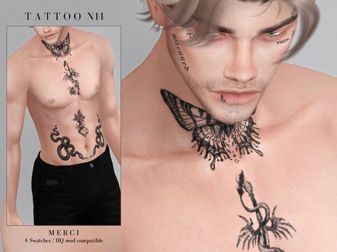 Tattoo is for both sexes from teen to elder. Have Fun! Male Cc Tattoos, Gothic Tattoo Aesthetic, Sims4 Neck Tattoo, Sims Neck Tattoo, Ts4 Neck Tattoo, Sims 4 Cc Face Tattoo Male, Sims Bodies, Sims 4 Cc Tattoos Men, Sims 4 Neck Tattoo Cc