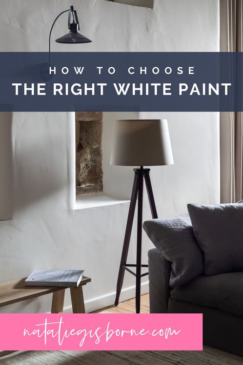 The Best White Paint Colour 2021. Did you know that there are hundreds of shades of white? But would you know which shade is best for your interior design project? Luckily, I have a guide here on How to Choose the Right White Paint. Click here to get started! #WhiteUndertones #WhitePaintGuide #ChoosingTheRightWhitePaint #WhiteInteriors #WhiteShades #WhiteHues Shades Of White Interior Paint, Best White Paint For Walls, Dulux White Paint, Natalie Gisborne, Paint For Walls, Off White Paint Colors, White Interior Paint, Color Inspiration Boards, Interior Wall Colors