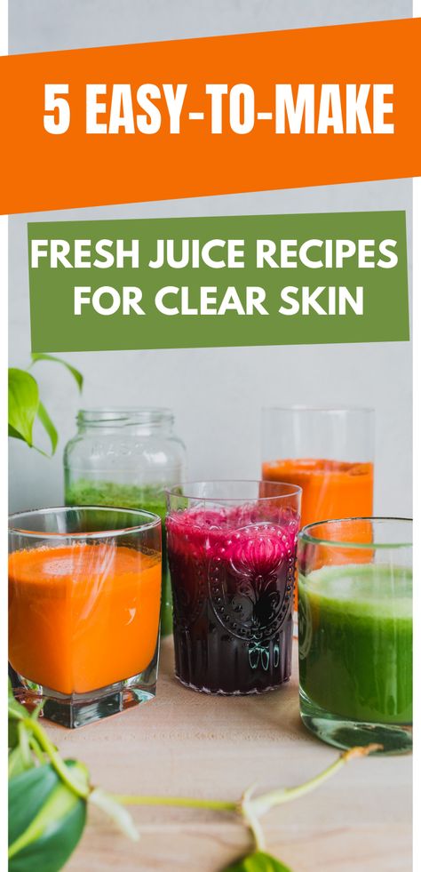 Juicing For Healing, Hydrating Juices, Juicing For Acne Skin, Juice For Clean Skin, Juices For Clear Skin, Juicing For Skin Glow, Juicing Recipes For Glowing Skin, Juicing For Skin Health, Juicing For Glowing Skin