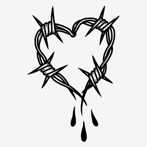 Heart Barbed Wire Tattoo, Heart Barbed Wire, Barbed Wire Tattoo, Wire Tattoo, Barbed Wire Tattoos, Tattoo Old School, Barb Wire, Tattoo Heart, About Heart