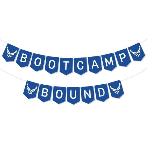 PRICES MAY VARY. Package Including:1 Set Glitter Air Force Bootcamp Bound Banner Material:card paper Easy To Use - There is NO diy required, Pre-strung Wide Applications:The "Bootcamp Bound" banner is great for Air Force Theme Bootcamp Bound Party,Farewell Party Going Party And retirement party, they are also the best idea to celebrating Military Camping Welcome Ceremony Party Package Including:1 Set Glitter Air Force Bootcamp Bound Banner  Material:card paper  Easy To Use - There is NO diy requ Air Force Theme Party Ideas, Air Force Party Decorations, Air Force Boot Camp, Air Force Party, Navy Party, Banner Material, Farewell Party, Farewell Parties, Party Package