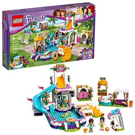 Lego Juniors, Lego Friends Sets, Lego Girls, Amazing Christmas Gifts, Diving Board, Swim Up Bar, Lego Construction, Lego Toys, Building A Pool