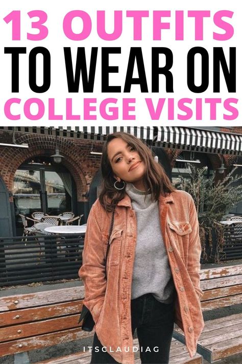 This gives you the best advice on what to wear on a college visit. They show you the best summer college outfits ideas you can easily copy. I’m obsessed with all the outfit ideas they give you! Visiting Colleges Outfit, What To Wear To Friends House, Non Revealing College Outfits, What To Wear To A College Visit, College Tour Outfit For Mom, College Visit Outfit For Mom, College Style Hoodie For Campus In Fall, College Visit Outfit, College Apperal Outfit