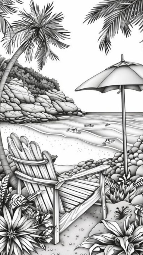 Cold Porcelain Tutorial, August Colors, Beach Landscapes, Beach Coloring Pages, Relaxing Summer, 2024 Board, Coloring Page Free Printable, Colors 2023, Division Worksheets