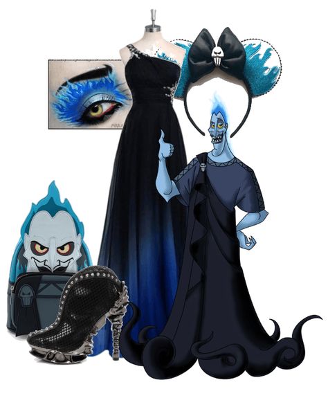 Diy Hades Costume Female, Hades Outfit Ideas, Disney Bound Villains, Hades Disney Costume, Villain Wedding, Disney Villains Costumes, Hades Disneybound, Hades Disneybound Female, Disney Hades