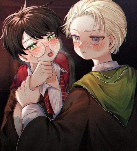 Harry Potter Kiss, Draco Malfoy Fanart, Drarry Fanart, Harry Draco, Gay Harry Potter, Draco Harry Potter, Harry Potter Comics, Harry Potter Ships, Harry Potter Fanfiction