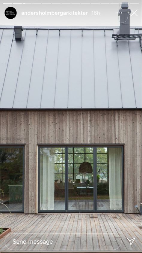 Nordic Barn House, Nordic Home Exterior, Cedar Cladding House, Scandinavian Farmhouse Exterior, Wooden Cladding Exterior, Ireland Houses, House Cladding, Farmhouse Paint Colors, Modern Barn House