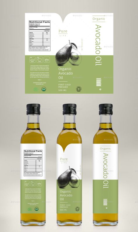 Refined Oil Packaging Design, Oil Packing Design Bottle, Avocado Oil Packaging, Avocado Oil Branding, Cold Pressed Oil Packaging, Packing Label Design, Organic Oil Packaging, Olive Label Design, Coconut Oil Bottle Design