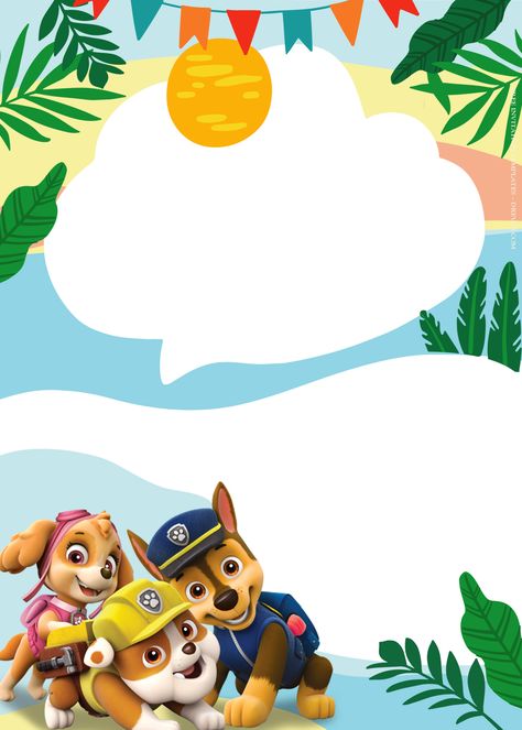 Paw Patrol Pool Party Invitations, Paw Patrol Invite, Paw Patrol Template, Paw Patrol Invitations Free Template, Paw Patrol Background, Paw Patrol Invitations Printables, Paw Patrol Printables Free, Paw Patrol Birthday Card, Paw Patrol Party Invitations