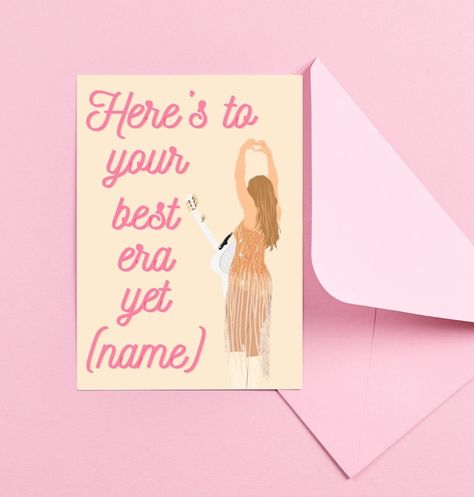 Personalised Taylor Inspired birthday card Taylor Swift Birthday Cards, Taylor Swift Birthday Card, Birthday Memes, Creative Birthday Cards, Taylor Songs, Taylor Swift Birthday, Birthday Card Drawing, Birthday Cards For Mom, Card Drawing