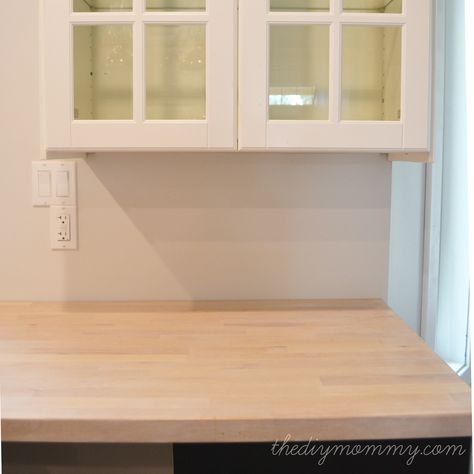 How to whitewash & Seal Numerar Butcher Block Counters | IKEA Hackers Clever ideas and hacks for your IKEA Ikea Butcher Block Countertops, Butcher Block Counters, Ikea Butcher Block, How To Whitewash, Rustic Counter, Faux Granite, Budget Remodel, Butcher Block Counter, Laminate Counter