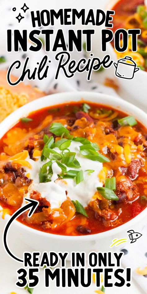 Instant Pot Chili Recipe, Pressure Cooker Chili, Stovetop Chili, Instant Pot Chili, Homemade Chili Recipe, The Chunky Chef, Chunky Chef, Beef Chili Recipe, Chili Recipe Turkey