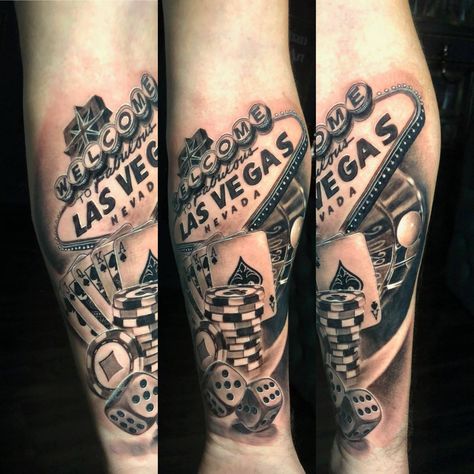 Vegas Sleeve Tattoo, Las Vegas Sign Tattoo, Las Vegas Tattoo Ideas, Las Vegas Tattoo, Holy Spirit Tattoo, Salvation Tattoo, Vegas Tattoo, Spirit Tattoo, Las Vegas Sign