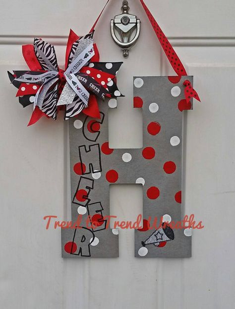 Cheer Letter Cheerleading Wall Decor Cheer by TrendtoTrendWreaths Cheer Locker Decorations, Cheerleading Crafts, Cheer Decorations, Cheer Banquet, Cheerleader Gifts, Cheer Posters, Cheer Team Gifts, Cheer Signs, Cheer Spirit