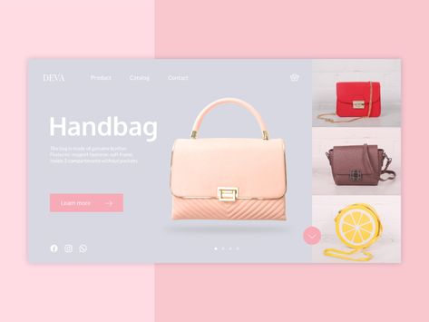 Handbag Concept uidesign bag ui digital landing web design web design Bag Banner Design, Shop Banner Design, Promo Flyer, Shoe Advertising, Facebook Cover Design, Desktop Design, Web Banners, Promotional Design, Newsletter Design