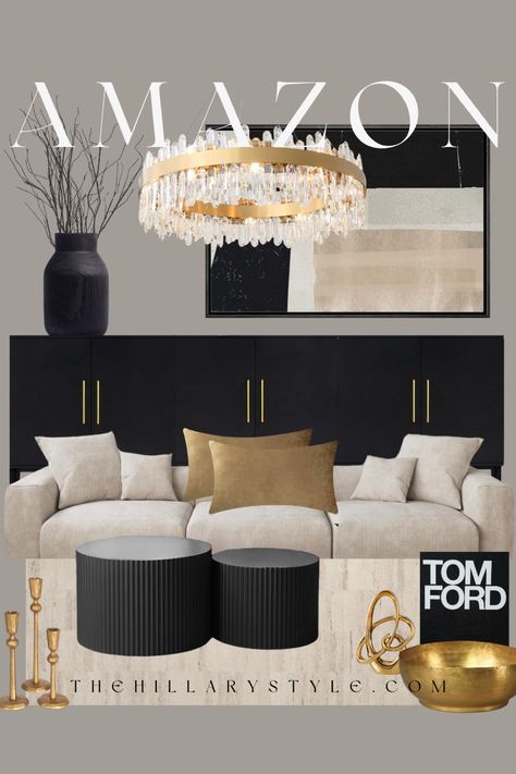 Shop Tom Ford and other curated products on LTK, the easiest way to shop everything from your favorite creators. Model Home Decorating, Large Living Room Layout, White Sofa Living Room, Miami Mansion, Havenly Living Room, Built In Shelves Living Room, Room Sofa Design, Living Room Design Inspiration, Living Room Sofa Design