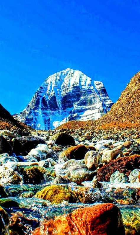 Kailash Parvat Hd Wallpaper, Kailash Mountain Hd Wallpaper, Kailash Mountain, Durga Puja Kolkata, Kailash Mansarovar, Mount Kailash, Buddha Tattoo Design, Drawing Arts, Mountain Landscape Photography